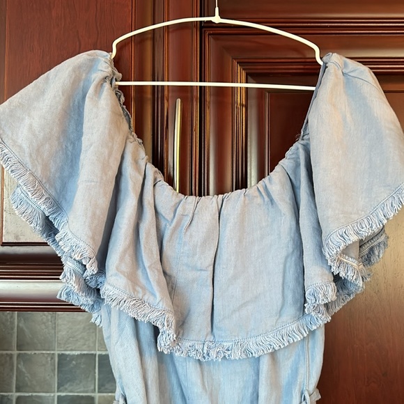 ZARA linen blend romper size large - Picture 4 of 9
